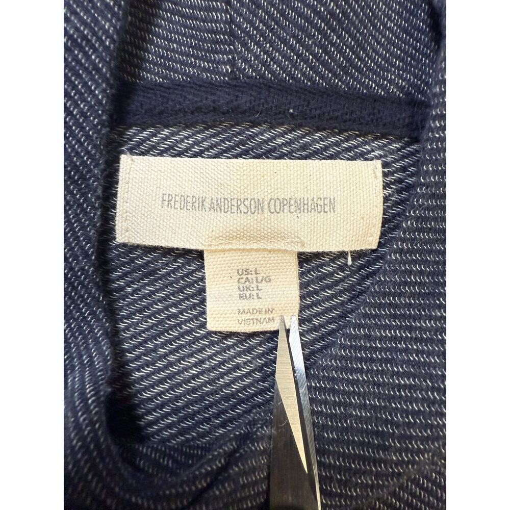 Frederik Anderson Copenhagen Hoodie Mens Large Blue Pullover Sweater Knit - Picture 9 of 10